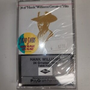 Hank Williams 24 Greatest Hits Twin Pack Cassette Tape Mercury Nashville‎